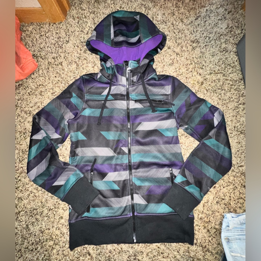 Empyre Chevron Hoodie - Purple, Teal, Black